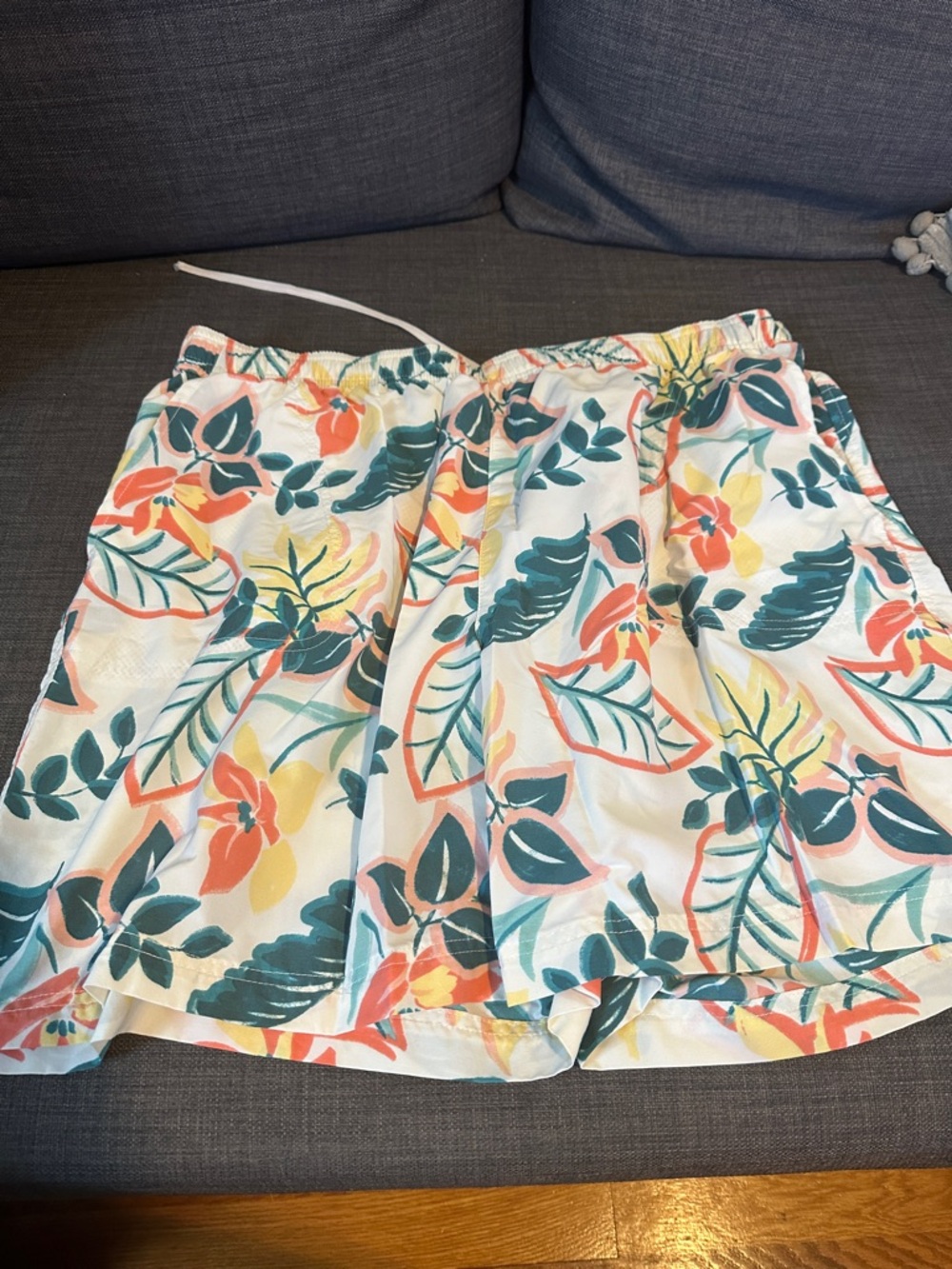 Columbia Tropical Print Shorts - Teal & Coral on White